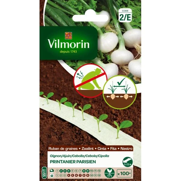 Ajuin Printanier Parisien HF1 5 M Zaailint - Allium Cepa