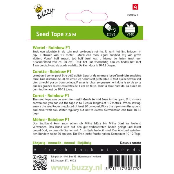 Zaadband Wortel Rainbow F1 2 Zaadband Wortel Rainbow F1 - Afbeelding 2